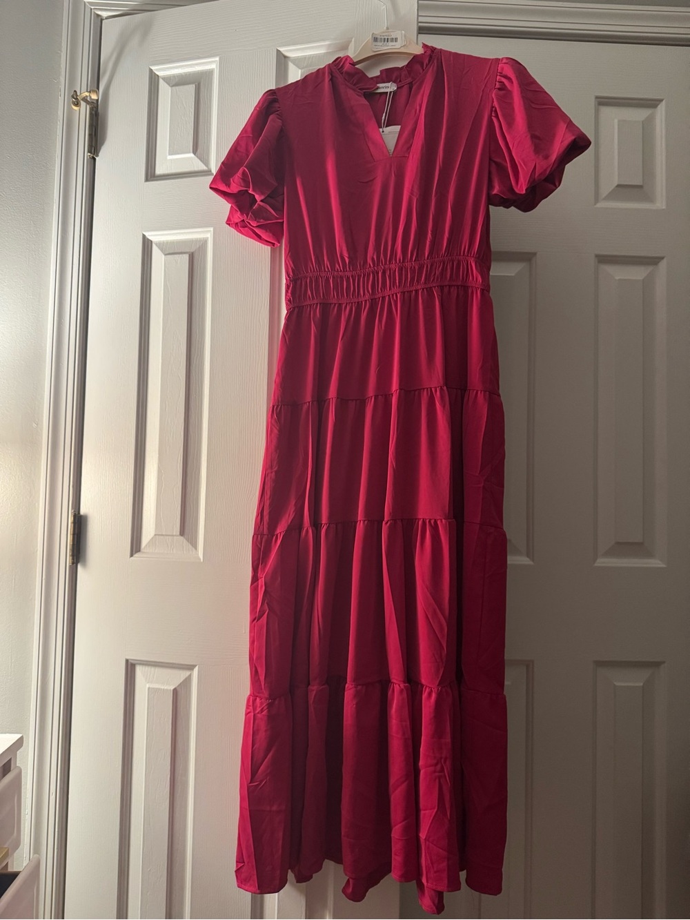 NWT Wenrine Pink Tiered Maxi Dress